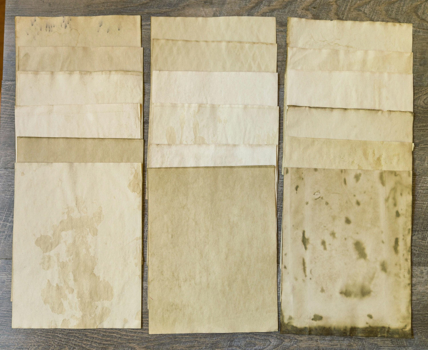 Coffee Dyed Paper Sheets - Grungy Stained Ephemera for Junk Journals and Scrapbooking