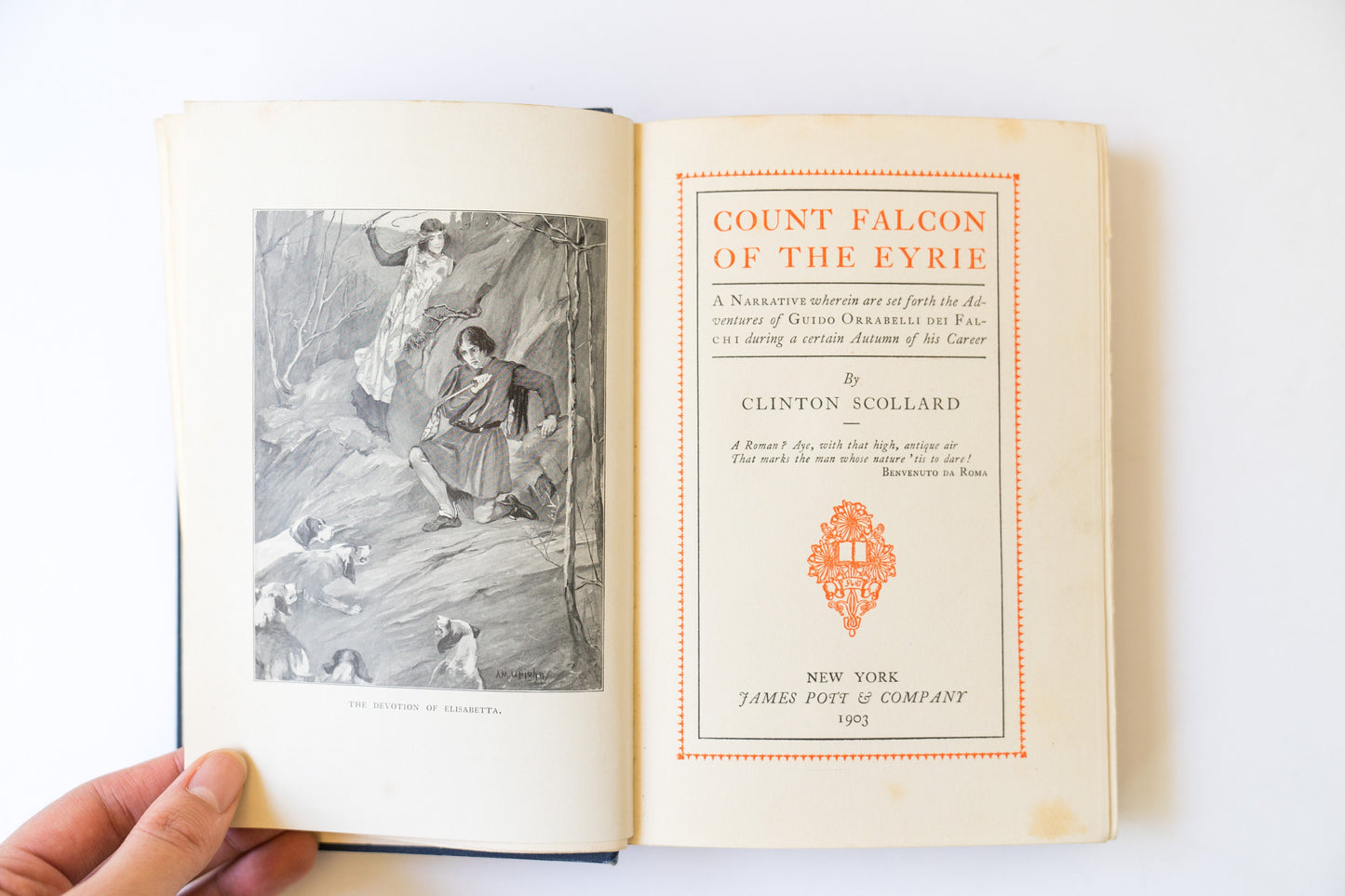 1903 Count Falcon of the Eyrie by Clinton Scollard - Rare Antique Hardcover Classic Literature