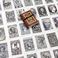 White Vintage-Inspired Reproduction Stamps – Unique Designs for Journaling & Crafts