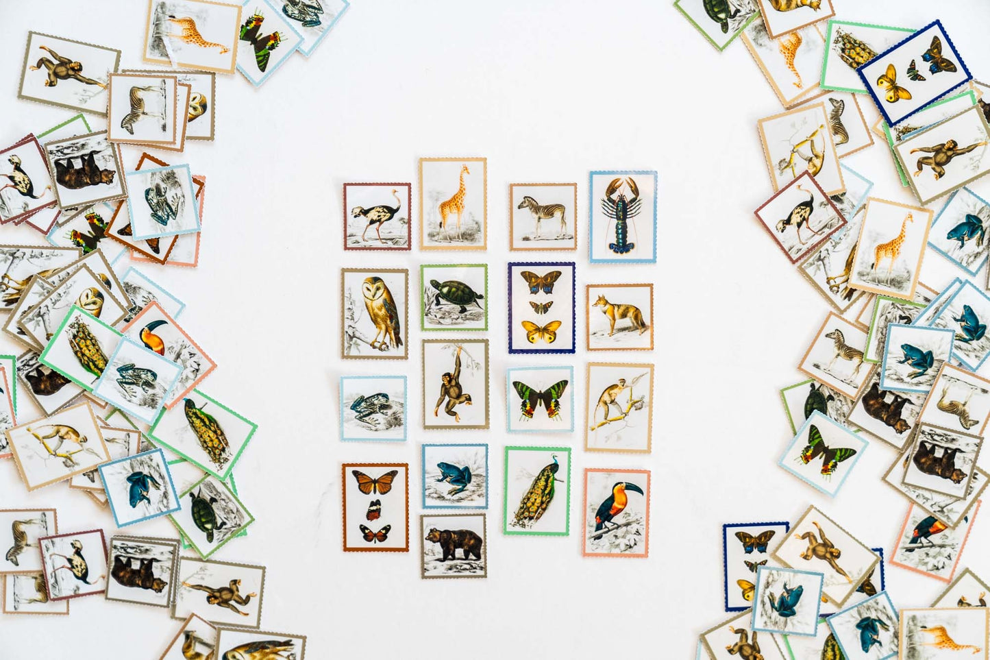 Vintage Animal Stamp Stickers - Animal Sticker Pack for Journaling and Scrapbooking