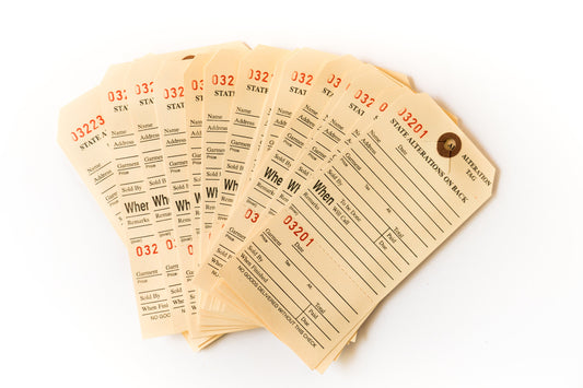 Vintage Manila Alteration Tags - Numbered Paper Ephemera for Junk Journals  Mixed Media Crafts