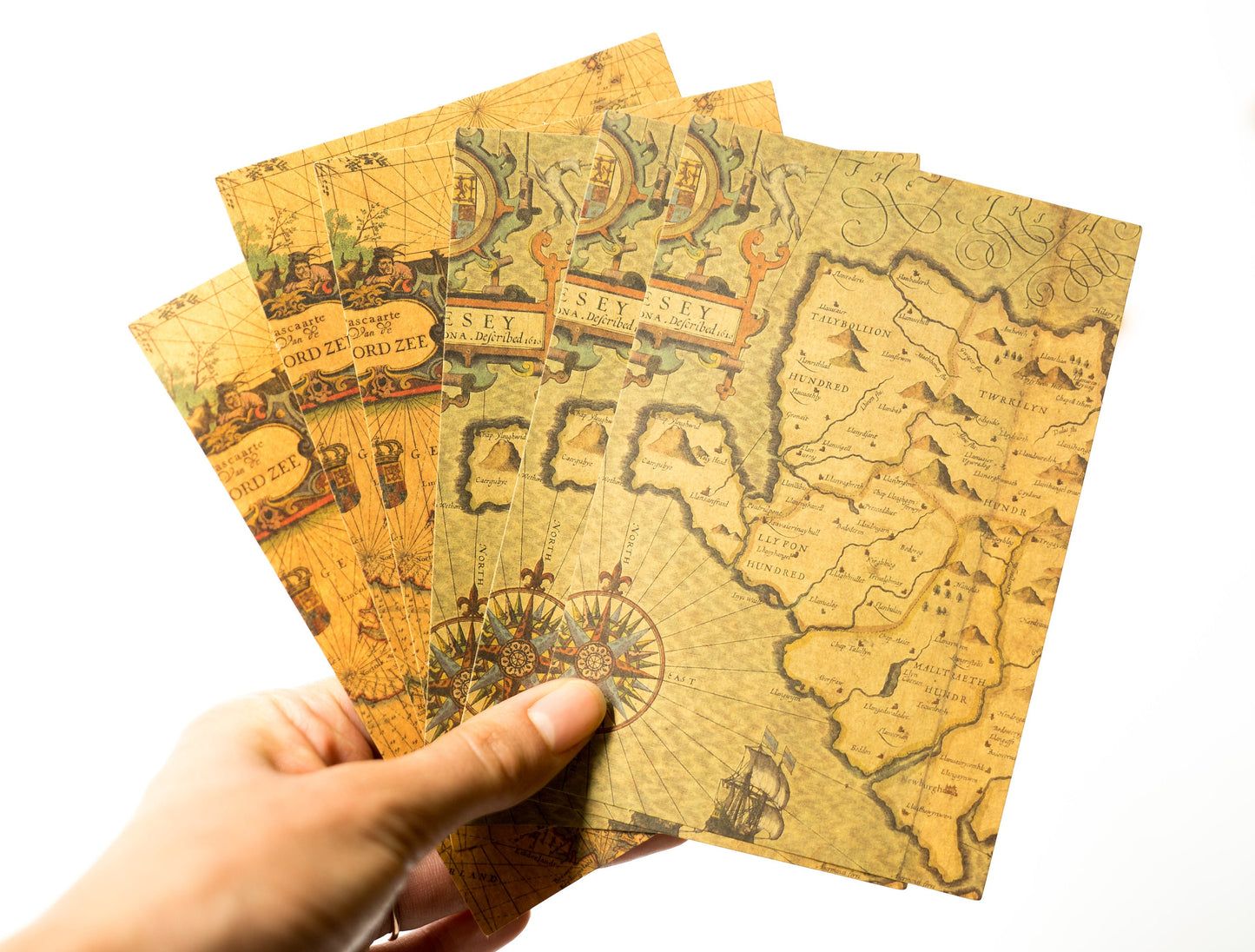 Vintage Halloween Ephemera Pack - 40 pc Travel  Map Collage Kit