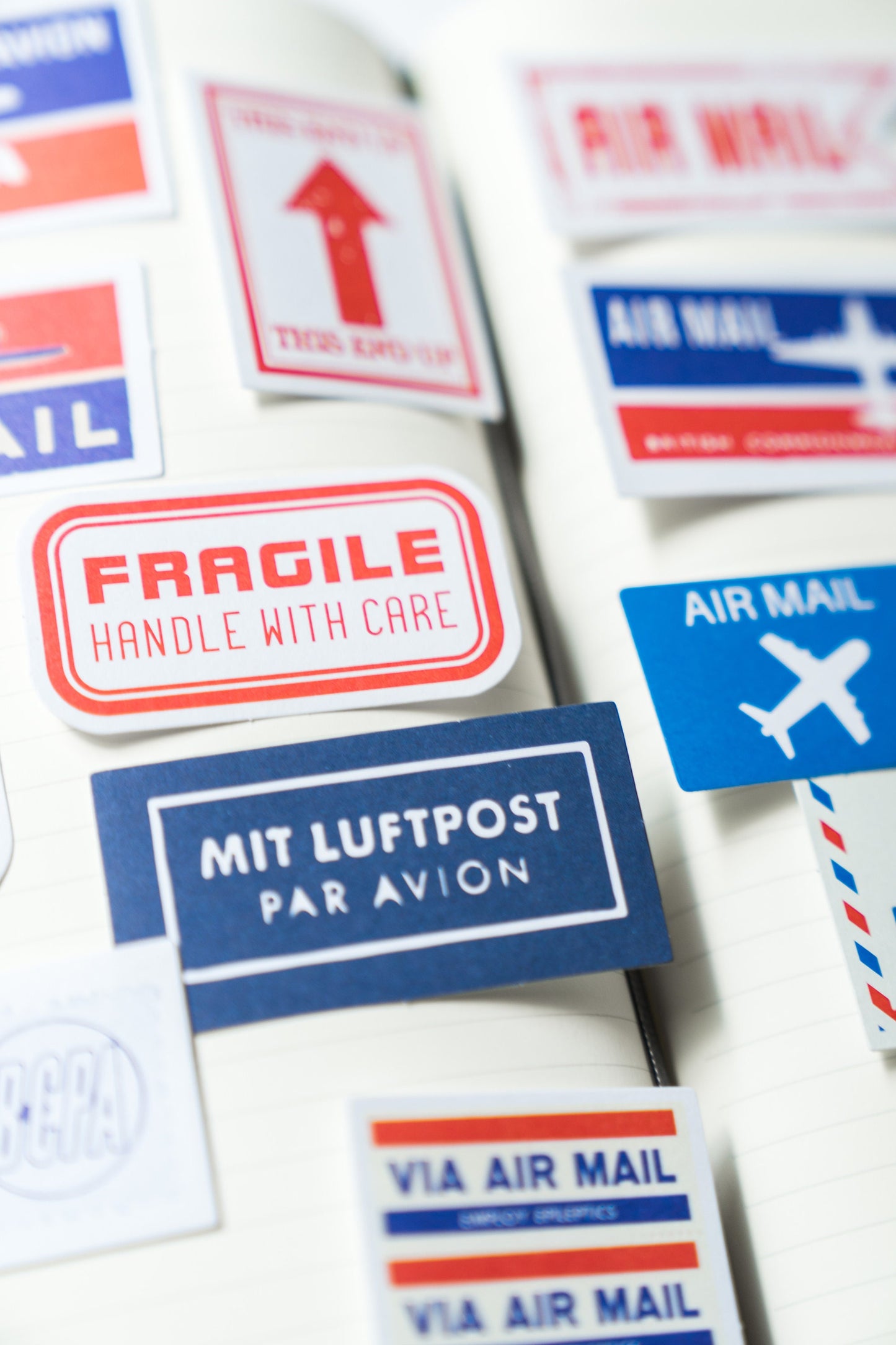 Vintage Airmail Stickers - Happy Mail Scrapbooking Pack