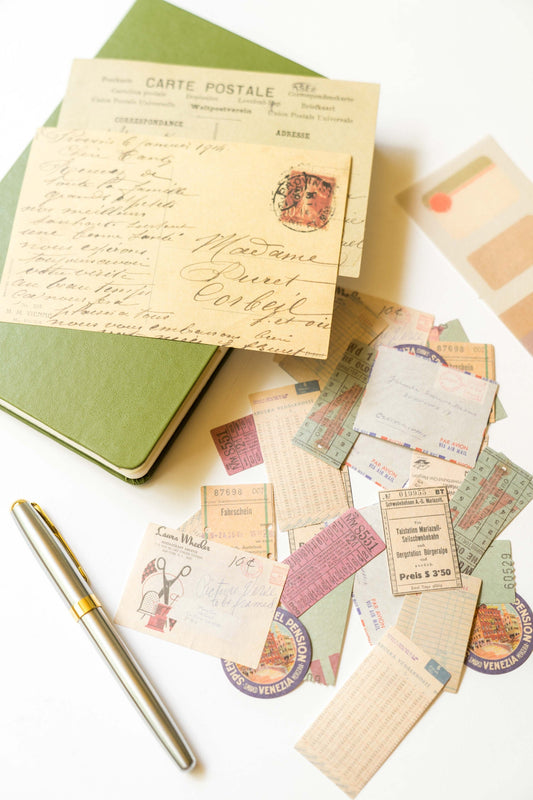 Vintage Ephemera Pack - 40 pc Junk Journal  Collage Kit