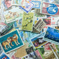 Vintage Worldwide Cancelled Postage Stamp Collection - Ephemera for Junk Journals