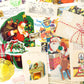 Vintage Christmas Ephemera Pack - 35pc Santa Stamps  Book Pages for Junk Journals