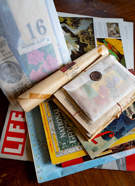 Large Curated Vintage Ephemera Box – Authentic Paper for Junk Journals, Collage, Mixed Media, Letters, Maps & Antique Books