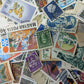 Vintage Worldwide Cancelled Postage Stamp Collection - Ephemera for Junk Journals