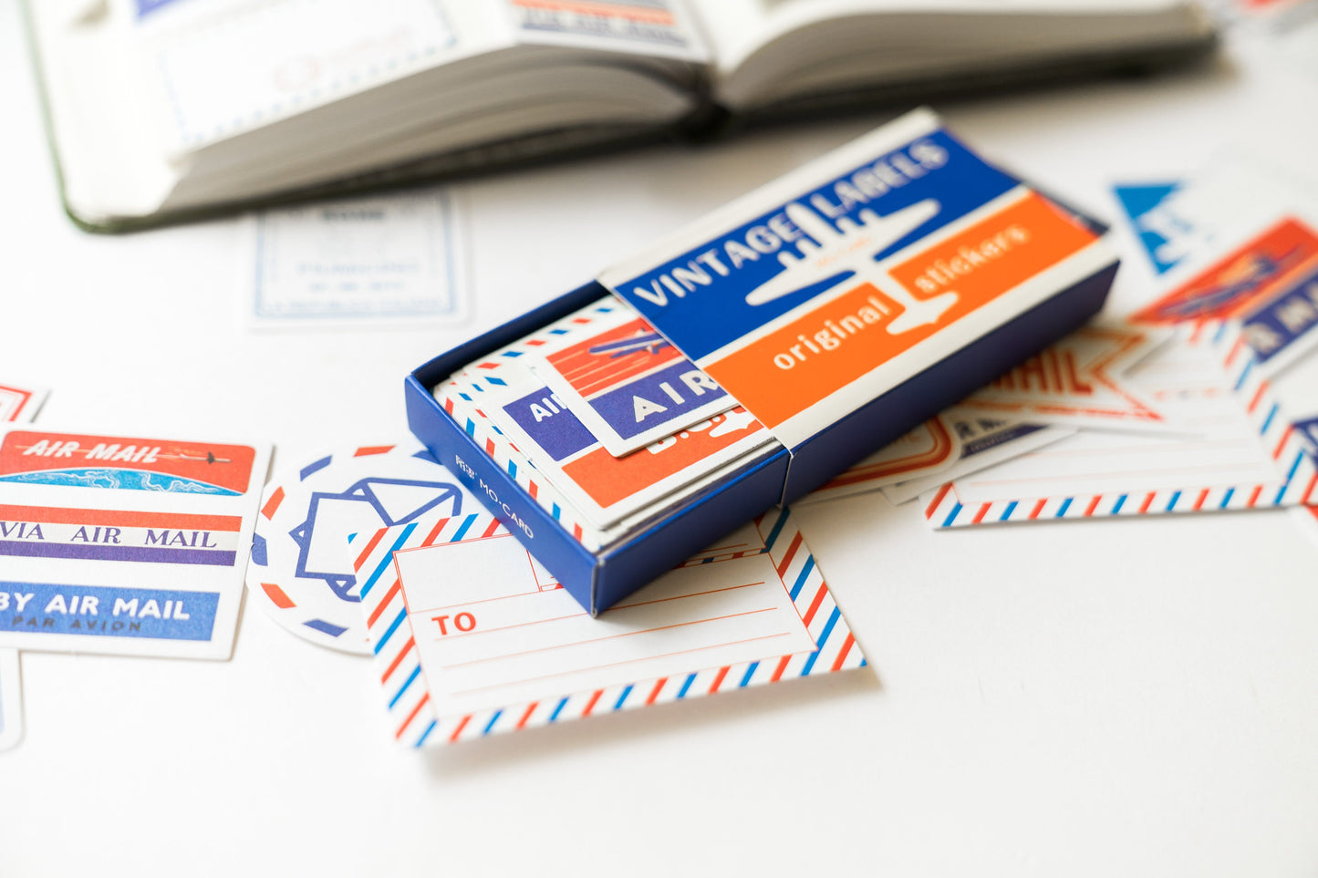 Vintage Airmail Stickers - Happy Mail Scrapbooking Pack