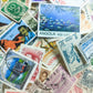 Vintage Worldwide Cancelled Postage Stamp Collection - Ephemera for Junk Journals