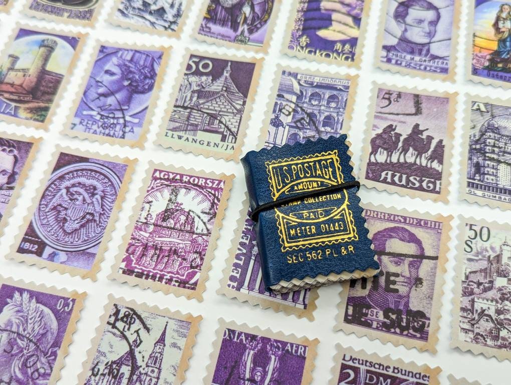 Purple Vintage Stamp Stickers - Bullet Journal  Junk Journal Accessories