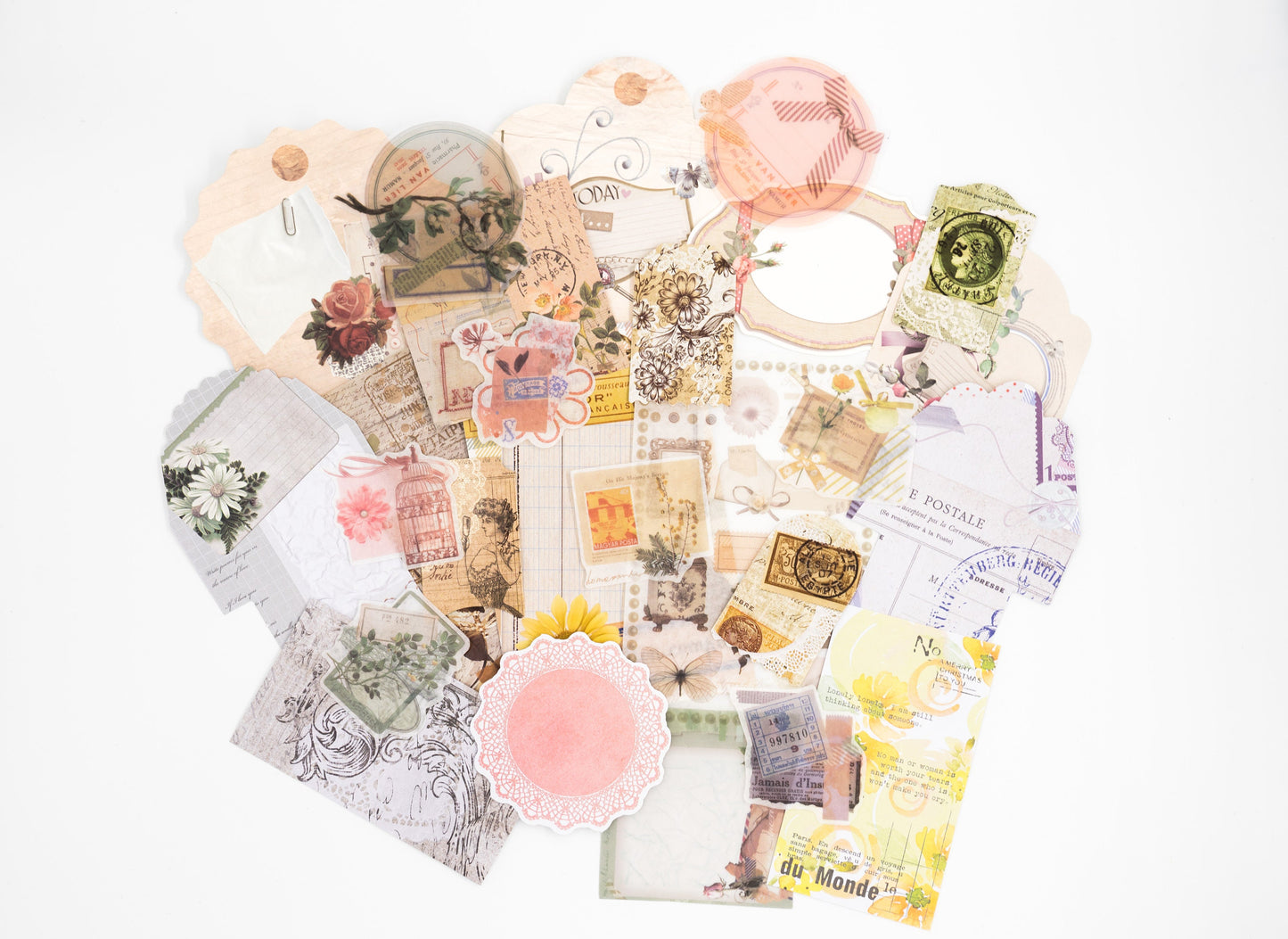 Vintage Summer Botanical Ephemera Pack - Junk Journal Kit