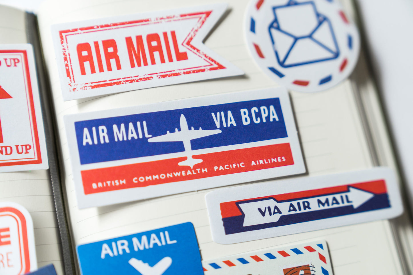 Vintage Airmail Stickers - Happy Mail Scrapbooking Pack