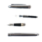 Silver Stainless Steel Fountain Pen - Vintage Refillable Calligraphy Pen with Medium Nib