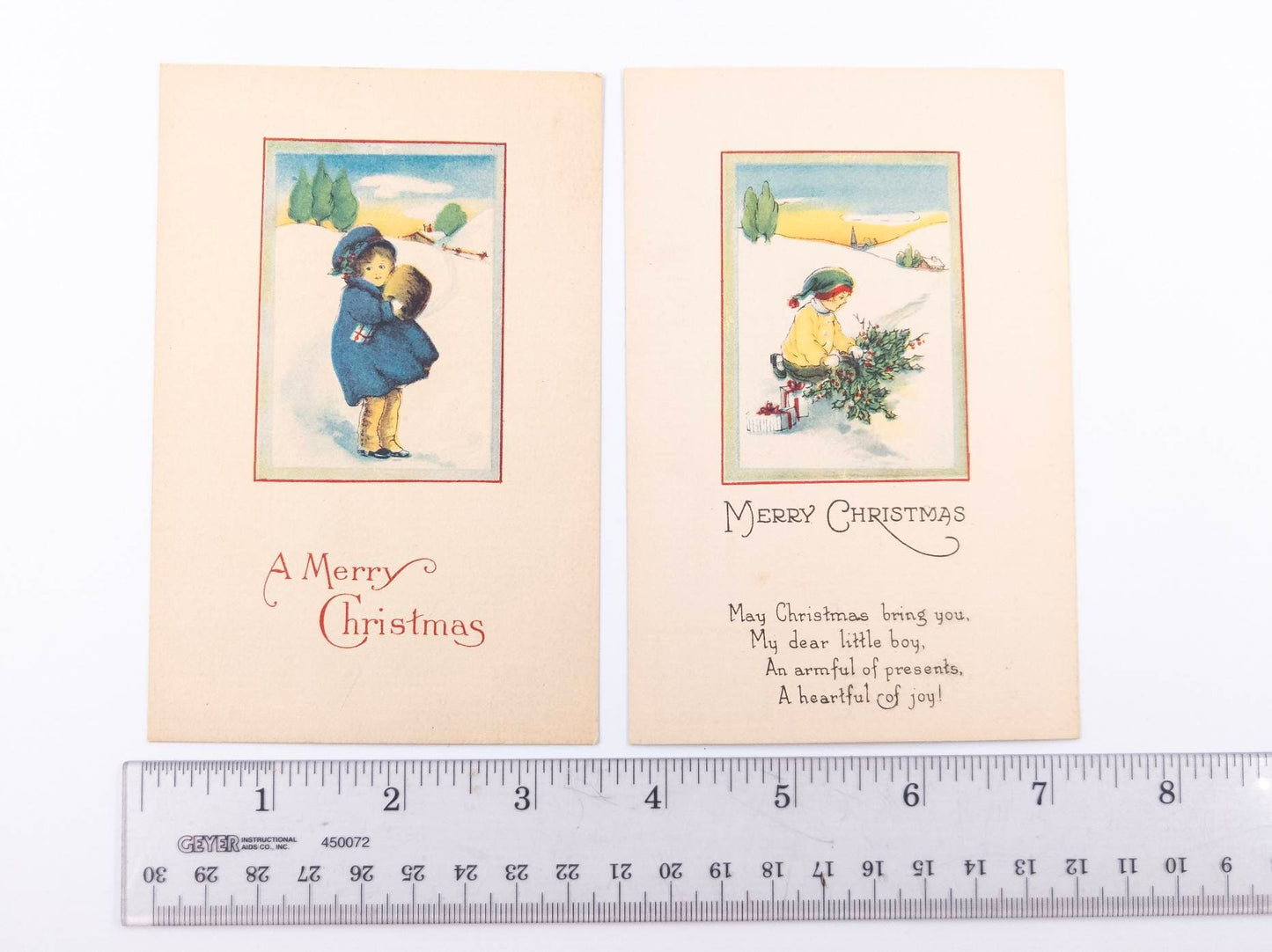 Antique Christmas Postcards Set - Rare Vintage Xmas Stationery