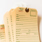 Numbered Repair Tags - Vintage Manila Paper Embellishments for Crafting