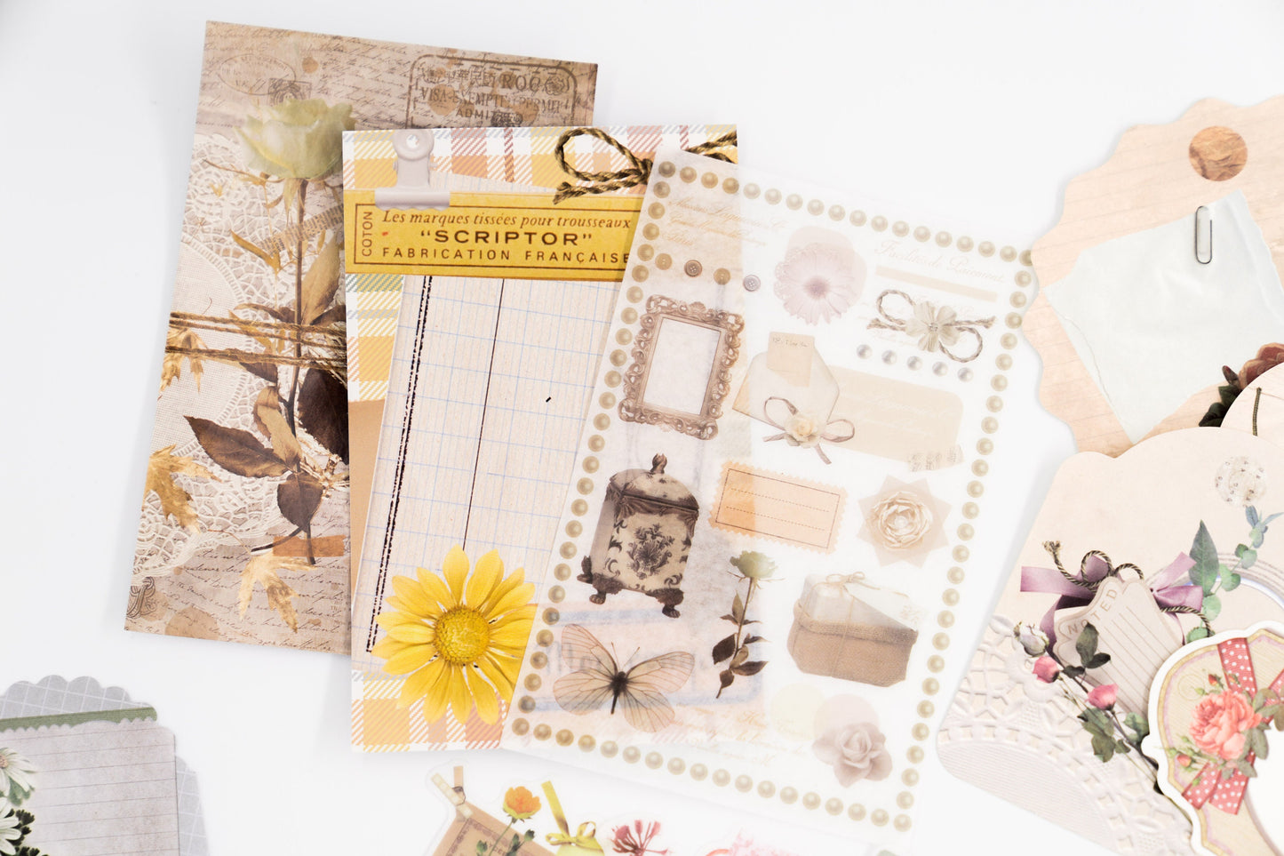 Vintage Summer Botanical Ephemera Pack - Junk Journal Kit