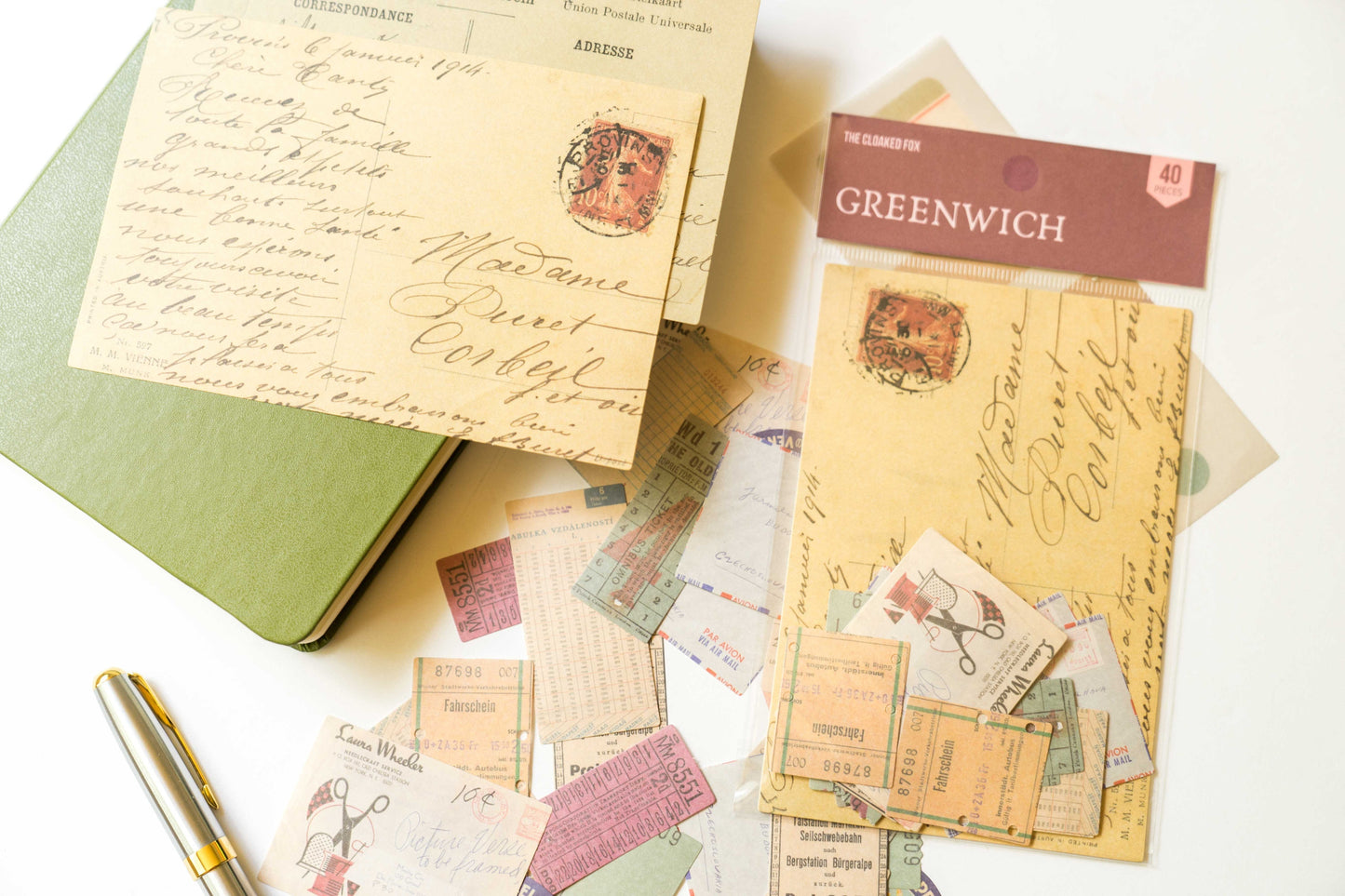 Vintage Ephemera Pack - 40 pc Junk Journal  Collage Kit