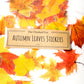 Autumn Leaves Sticker Pack - Clear Maple Fall Botanical Stickers for Journals