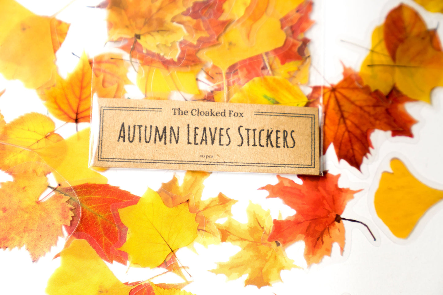 Autumn Leaves Sticker Pack - Clear Maple Fall Botanical Stickers for Journals