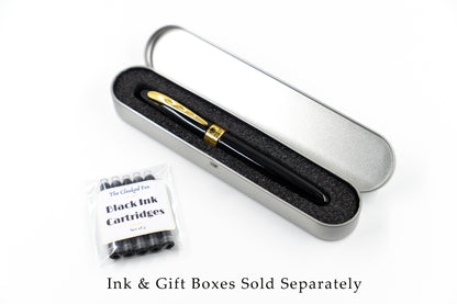 Dapper 007 - Black Fountain Pen with Gold Detailing