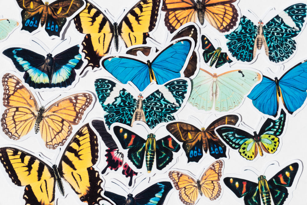 Vintage Butterfly Sticker Pack - 14 pcs